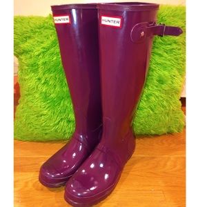 Purple Rubber Hunter Boots
